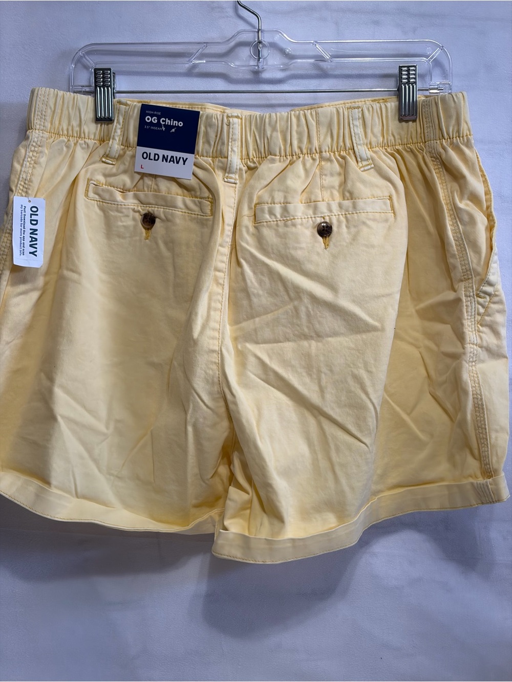 Old Navy Pale Yellow Flat-Front Chino Shorts - Picture 6 of 9